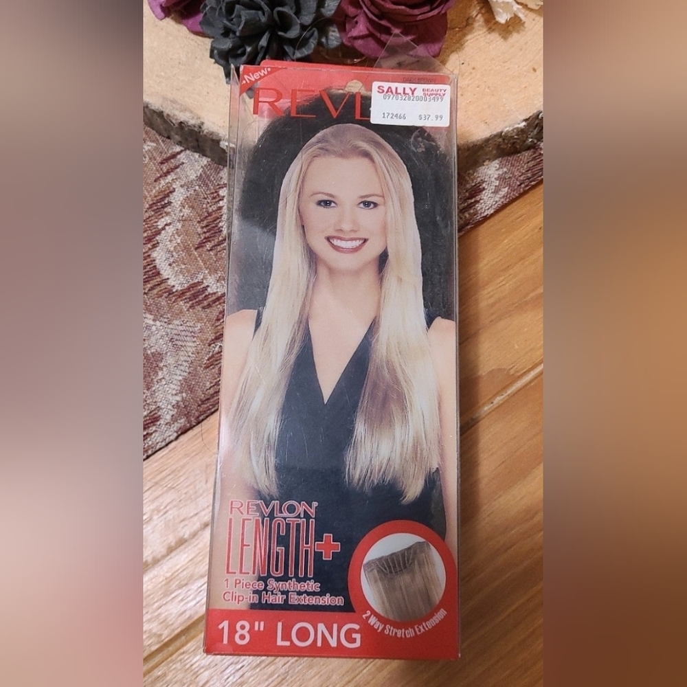 Revlon synthetic clip. Hair extension,  dark brown